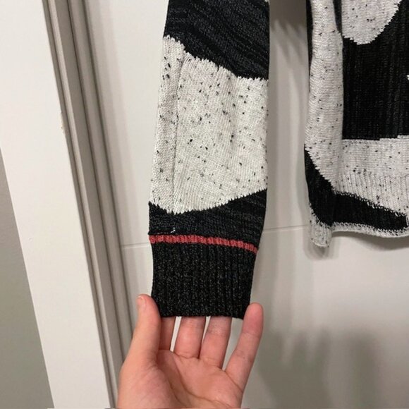 NWT NIC+ZOE Dusk Days Abstract Sweater Black Gray Size Small - Picture 7 of 16